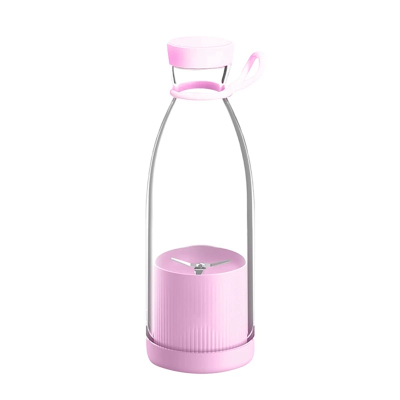 300ML Portable Blender Electric Juicers Fruit Mixers USB Rechargeable Smoothie Mini Blender Personal Juicer -Pink