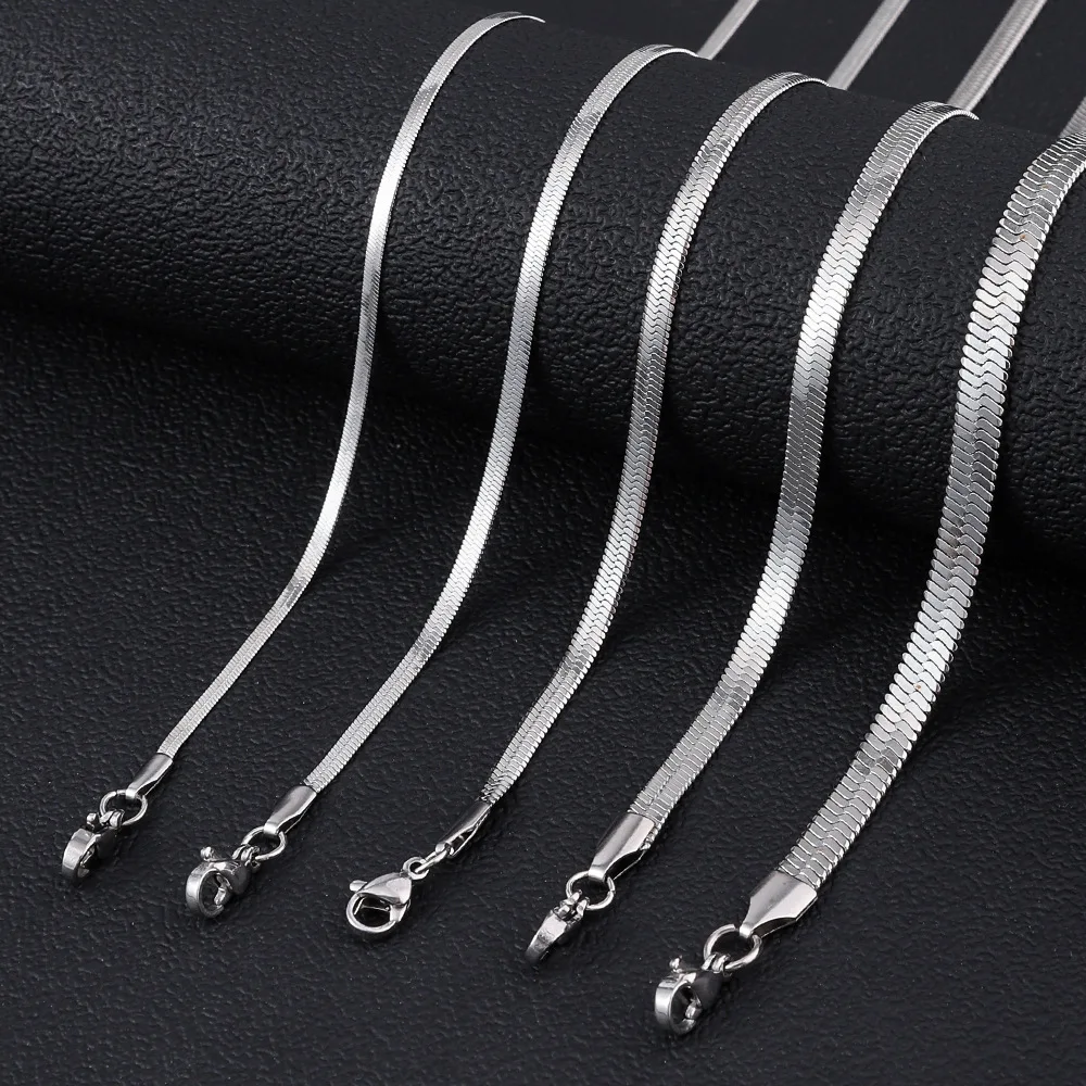 Moda colar de aço inoxidável para mulher 3mm/4mm/5mm de largura cobra corrente gargantilha masculino na moda festa jóias acessórios