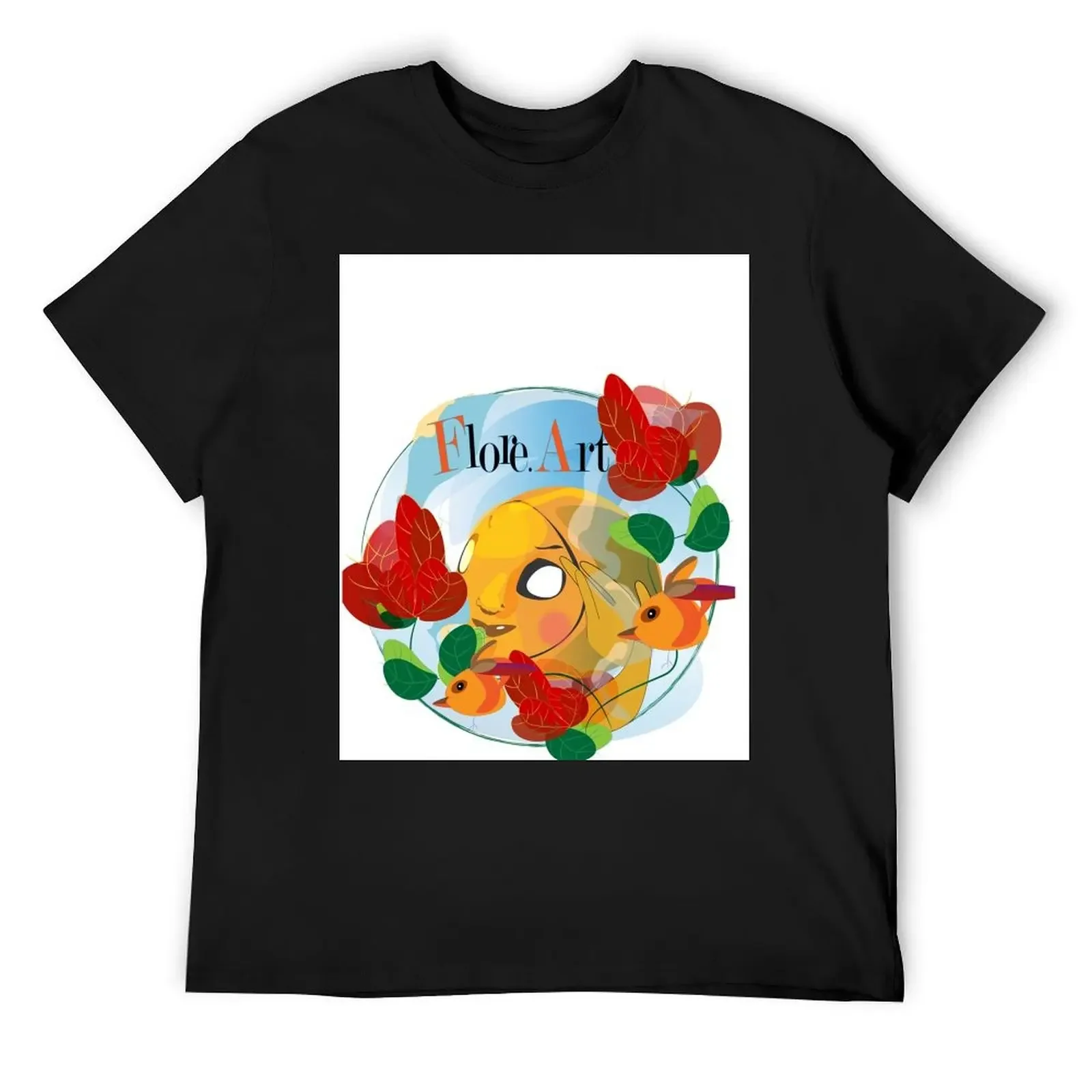 ROMANTICA E COLORATISSIMA ILLUSTRAZIONE FLOREALE T-Shirt Short sleeve tee man t shirt mens t shirts top quality