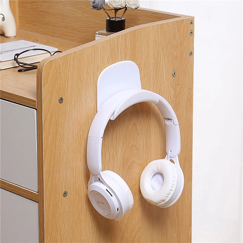 Universal Headphone Stand Adhensive Plastic Wall Mount Hanger Under Desk Headset Rack Holder Support Earphone Storage Bracket