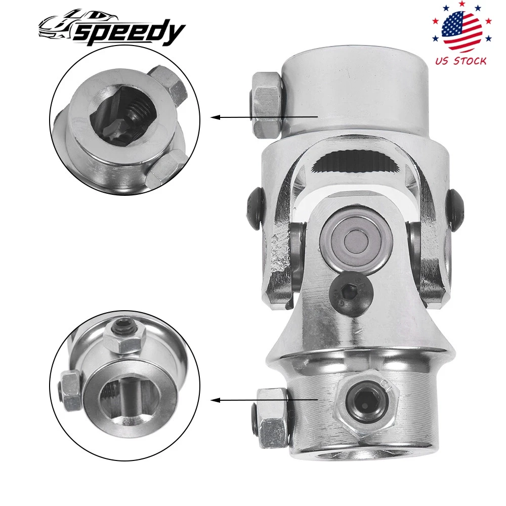 

3/4-36 Spline 3/4 DD U-Joint For Chevy Ford Universal Steering Shaft Coupler Silver