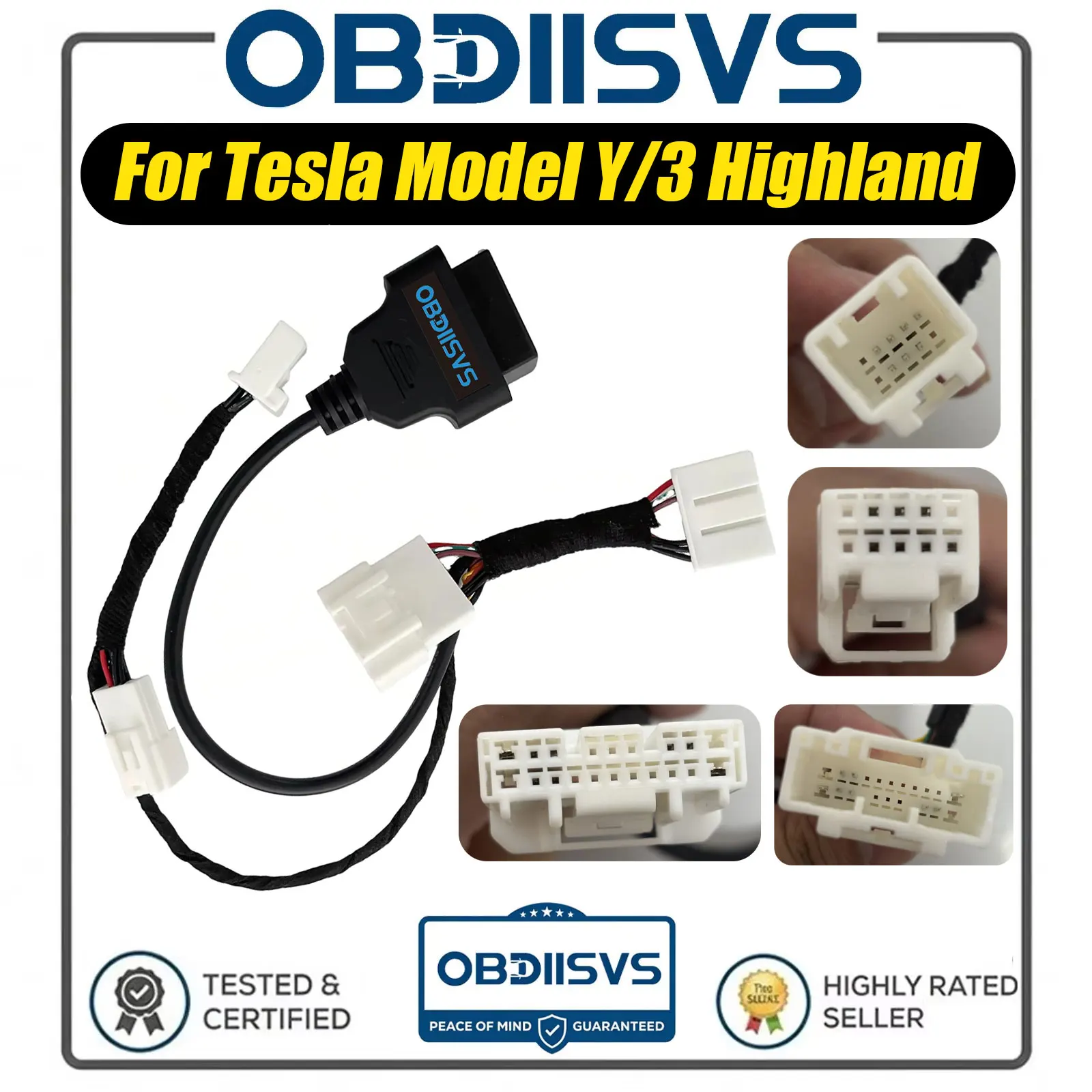 For Tesla Model Y/3 Highland (Gen 3-Front Installation)Diagnostic Harness Adapter Cable For Tesla Model Y juniper OBD2 Harness