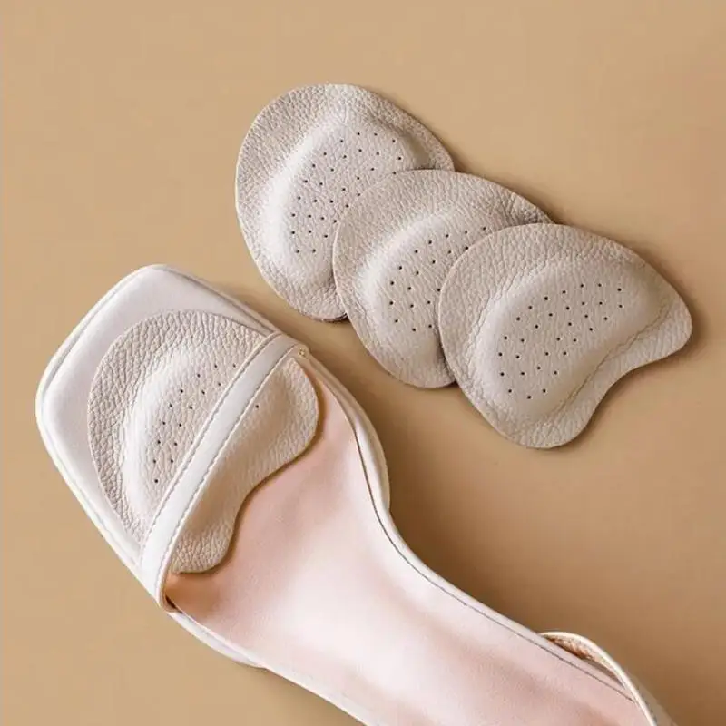 

4PCS Sandals Anti-slip Stickers Leather Forefoot Pads Women High Heels Pain Relief Insert Insoles Toe Cushion Foot Care Shoe Pad