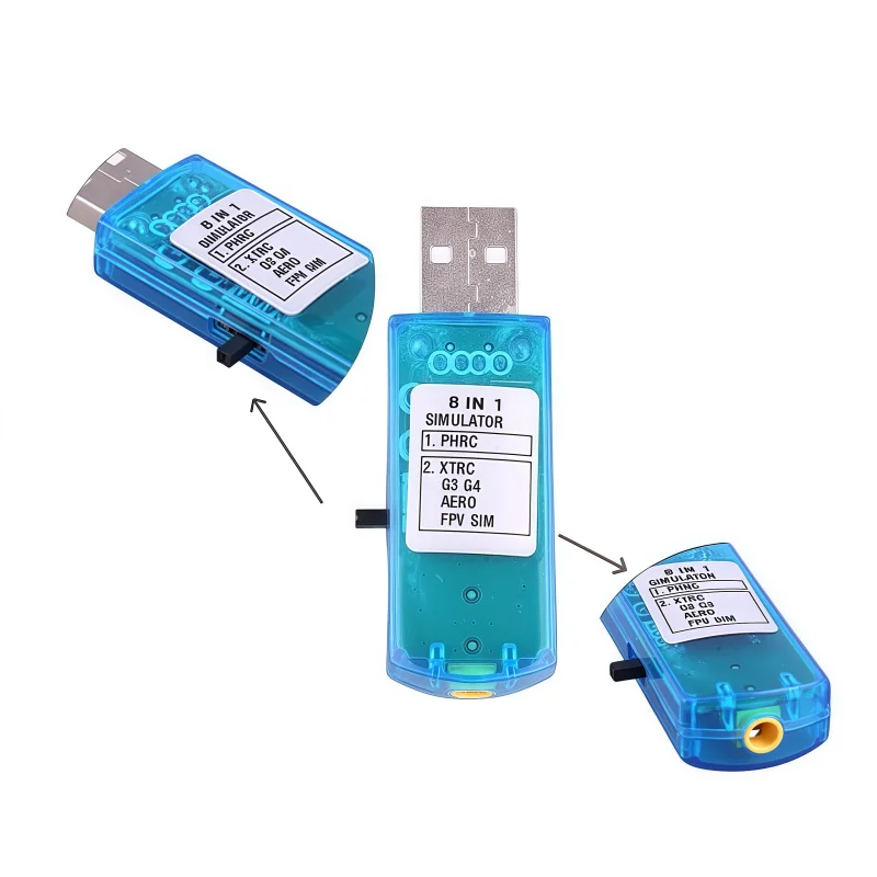 8IN1 USB フライトシミュレーターコンピュータ XTR5 FMS G4 FPV 飛行機 & ヘリコプターコントローラー用多機能フライトシミュレーションツール