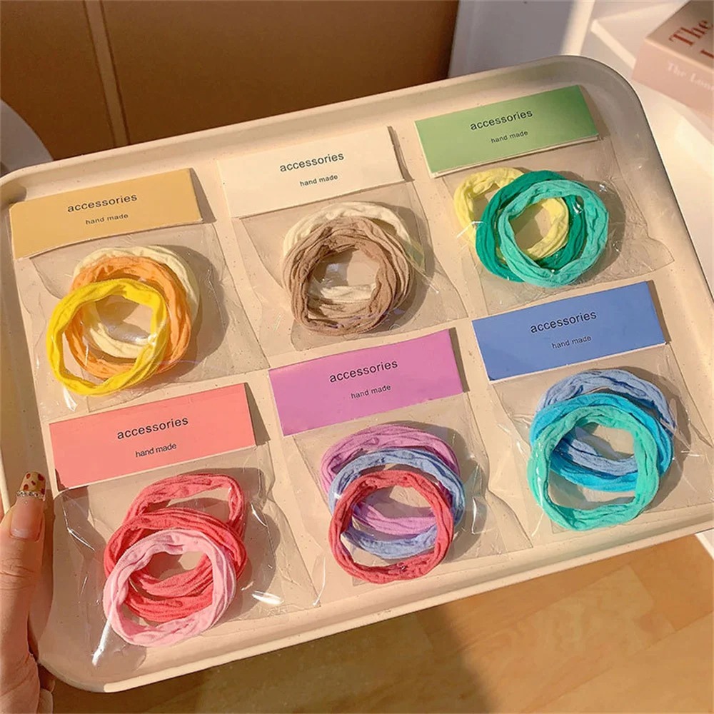 3Pcs/Bag Women High Elastic Seamless Hair Rope Durable Girls No Crease Ponytail Holder Rubber Band Hair Tie Accessories Headwear