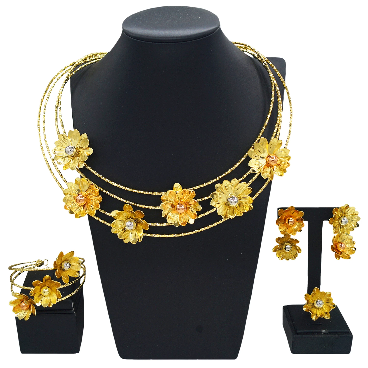 

Rhinestone Bride Jewelry Sets for Women Luxury Flower Choker Necklace Earrings Wedding Dress Bridal Necklace Set Fashion Jewelry