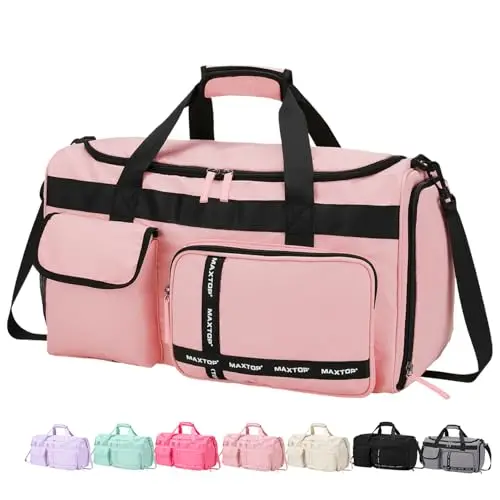 FANDAO Travel Duffle Bag For Women Carry On Tote Weekender Overnight Bag Large Capacity Duffel Bag With Shoe Compartment,gym Tot