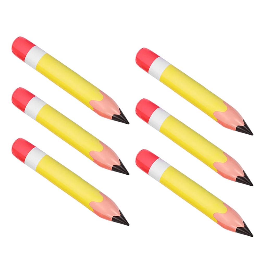 

6Pcs PVC Inflatable Pencil Large Jumbo Size Back to School Decoration Classroom Props Inflatable School Balloons