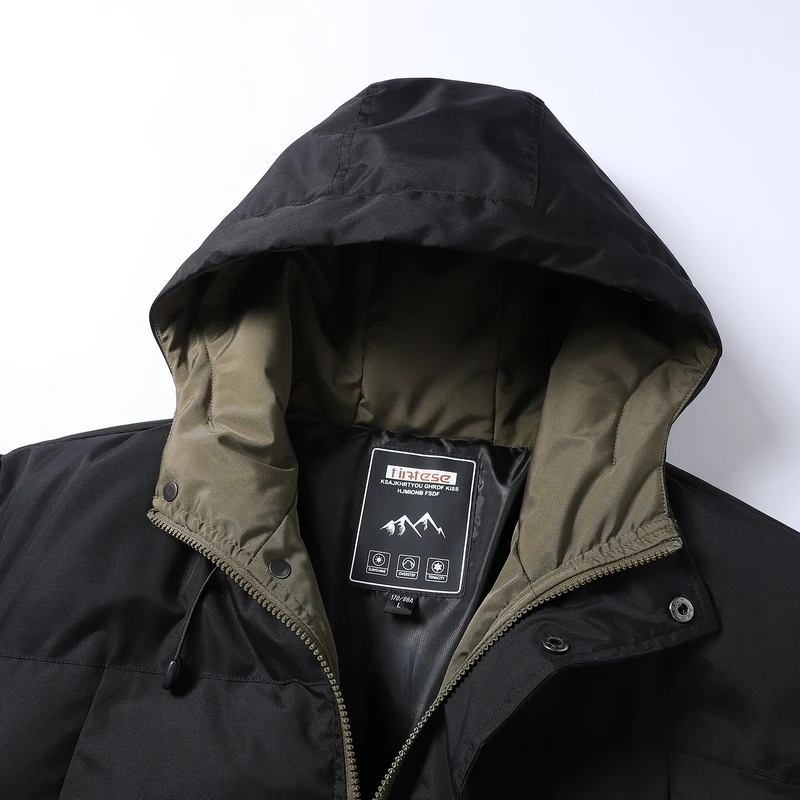 سترات قطنية مع غطاء محرك السيارة سميكة دافئة مقاومة للرياح ملابس رجالية عالية الجودة بسحاب Roupas Masculinas Casacos De Inverno Masculino