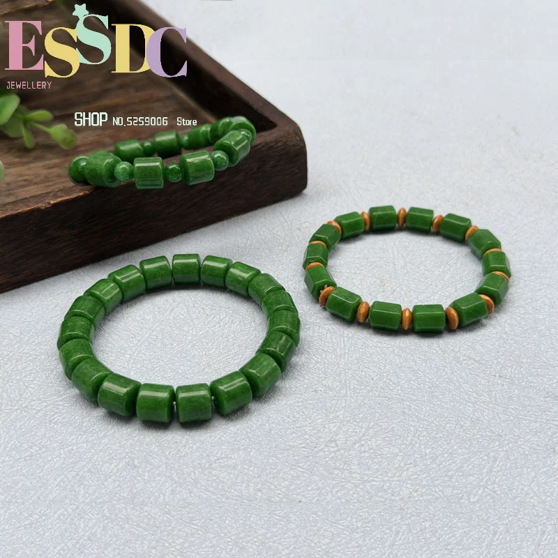 Summer new dry green bracelets for men and women old-style bead bracelets cold jade jewelry bracelets