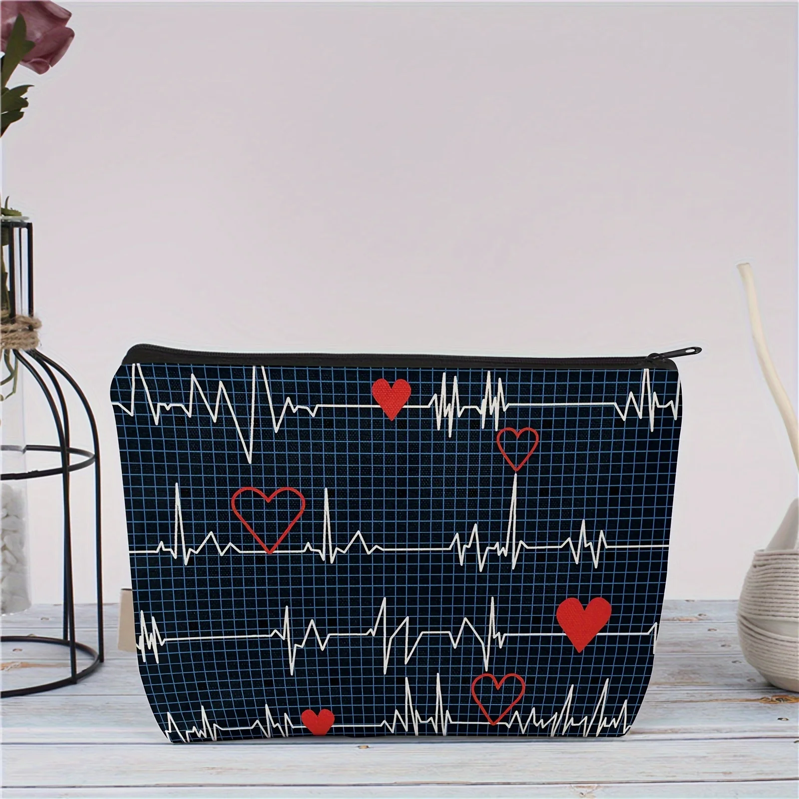 Un sac de maquillage sur le thème de l'infirmière et du médecin – jolie pochette multifonctionnelle à fermeture éclair pour femmes, sac de rangement de bijoux