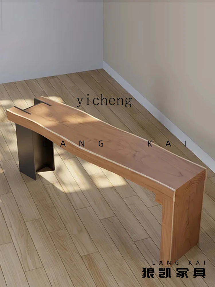 

Solid Wood Creative Shoe Changing Stool Homestay Hotel Rest Area Clothing Store Long Stool