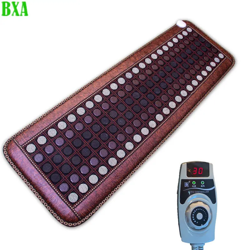 

Electric Massage Cushion Far Infrared Heating Pad Natural Jade Tourmaline Stones For Pain Relief with Controller Adjustable Temp