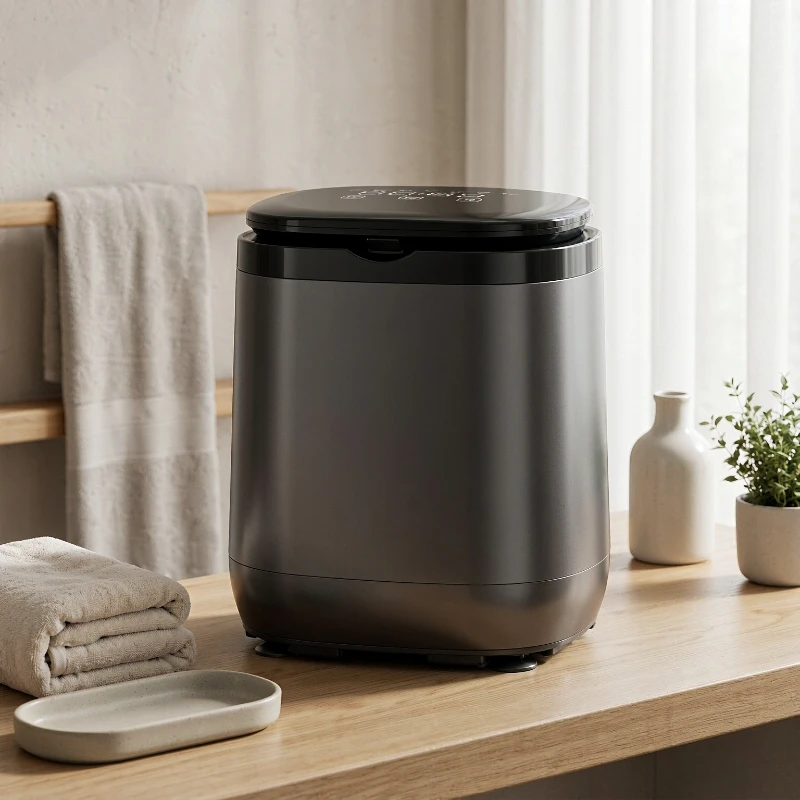 Mini Automatic Washing Machine, Underwear Washer with Spin Cycle, 7 Modes, Automatic Filling, Drainage, Anti-Tangle Pulsator
