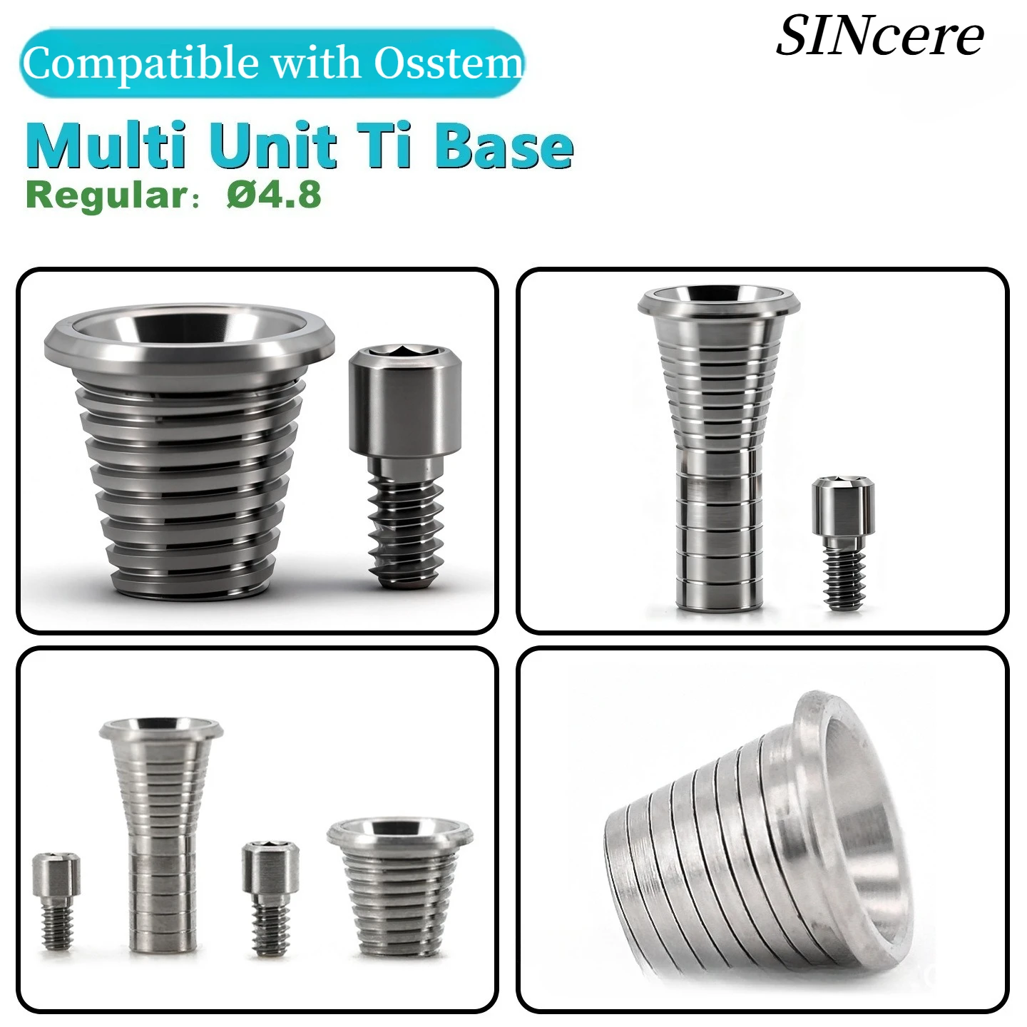 Suitable for Osstem Multi Unit MUA Ti-Base CAD/CAM Implant Ti Base + Screw Titanium Dental Clinic Restoration Work Supplies