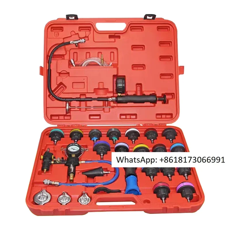 34 piece set of car water tank pressure gauge, water tank leakage tester, antifreeze vacuum replacement and filling tool