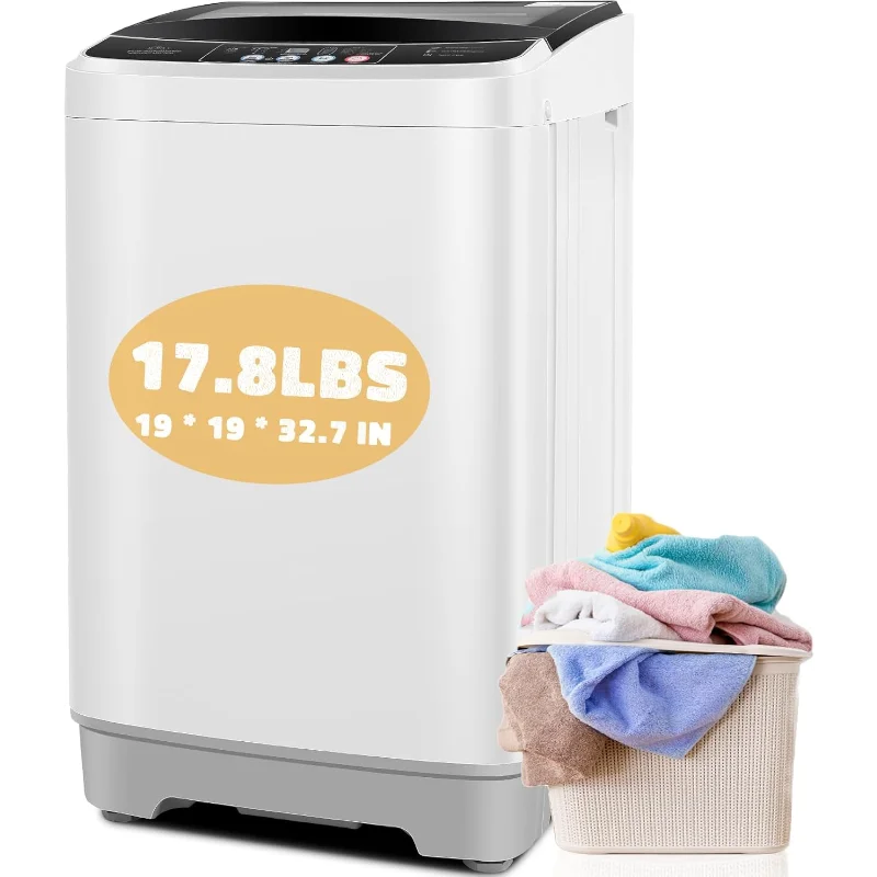 Nictemaw ポータブル洗濯機、17.8ポンドポータブル洗濯機、2.4Cu.ft コンパクトランドリー洗濯機と乾燥機のコンボ