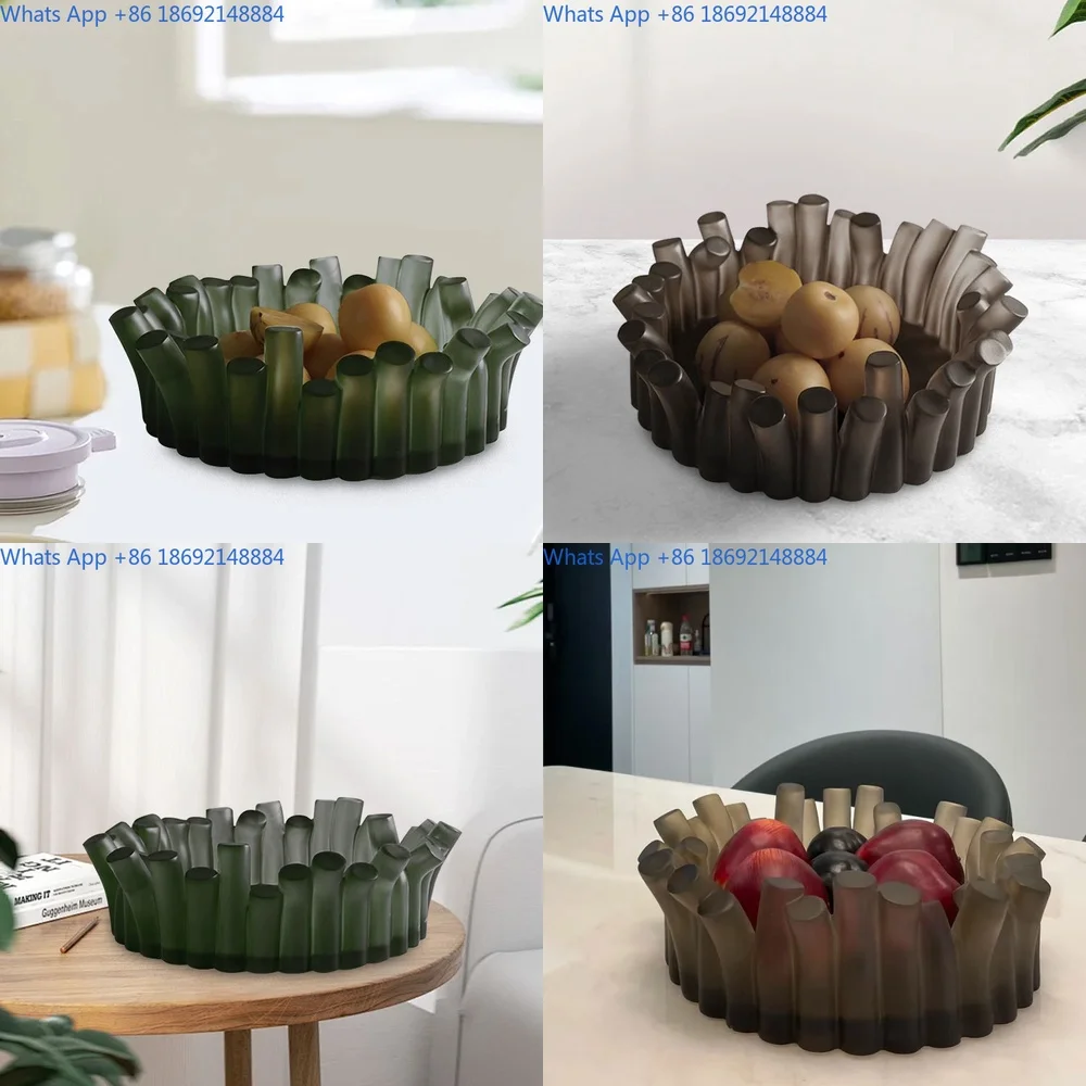 

Luxury Modern Transparent Resin Fruit Tray for Living Room Coffee Table Dining Room Decorative Storage Plate