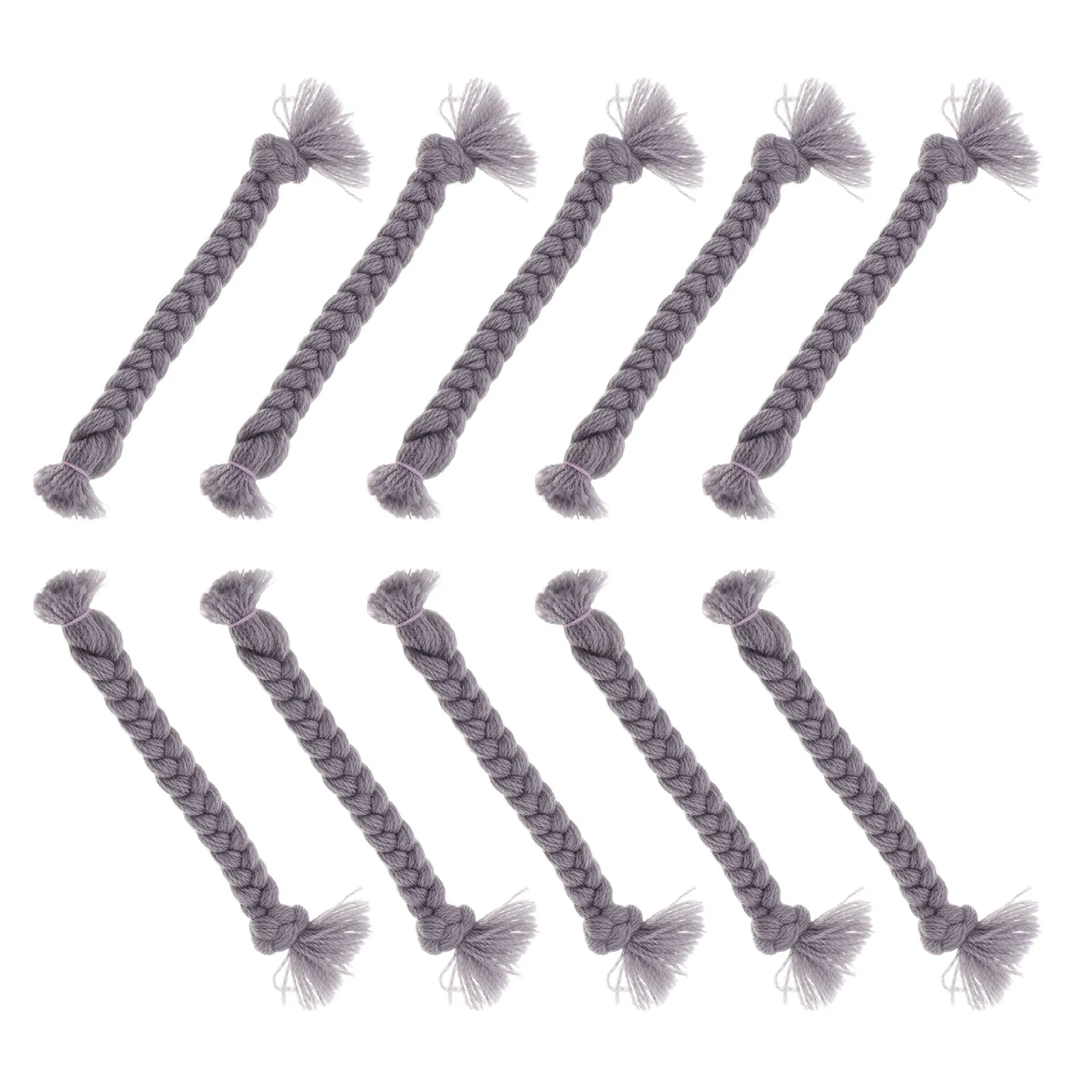 

10 шт. Набор для рукоделия: Искусственные волосы для гномов, предварительно нарезанные, для праздничных поделок, шитья, декора на Хэллоуин, серые