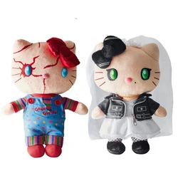 Originale Kawaii Hello Kitty Chucky Tiffany peluche bambola di pezza Anime Cartoon Baby Halloween natale regalo di compleanno