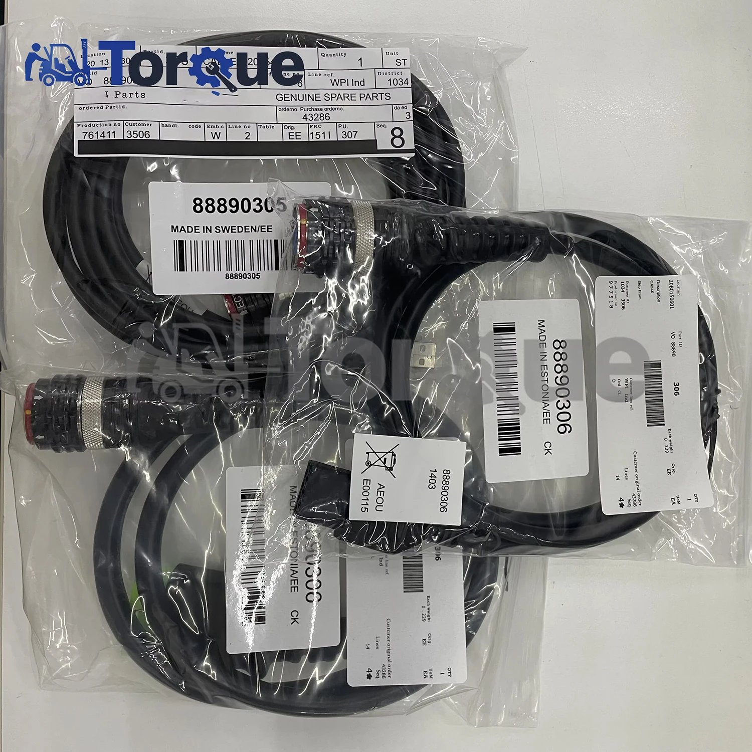 

for Excavator Construction Heavy Duty Truck Diagnosis for Vocom Vocom II 888900300 16 Pin OBD+USB+8 Pin Transfer Cables