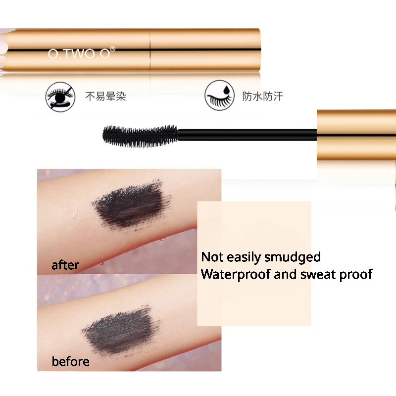 3D Wimpern verlängerung lang tragende Wimpern Pinsel Schönheit Make-up dicke Curling Mascara Verlängerung schwarze Wimpern Gold Farbe Mascara