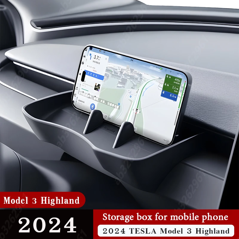 

2024 Tesla Model 3 Highland Performance Air Outlet Cell Phone Holder Central Control Dashboard Storage Box Eyeglasses