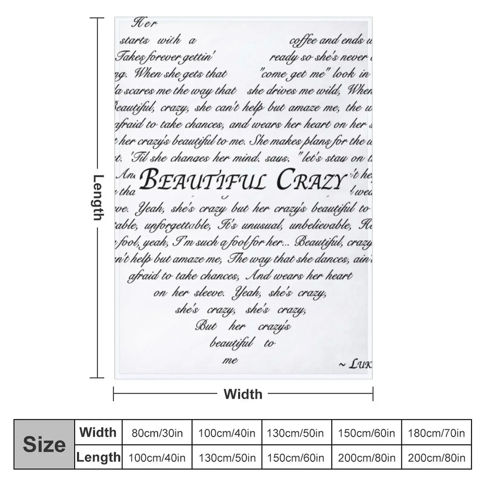 BEAUTIFUL CRAZY Throw Blanket couch cozy soft plush fuzzy picnic outdoor blanket