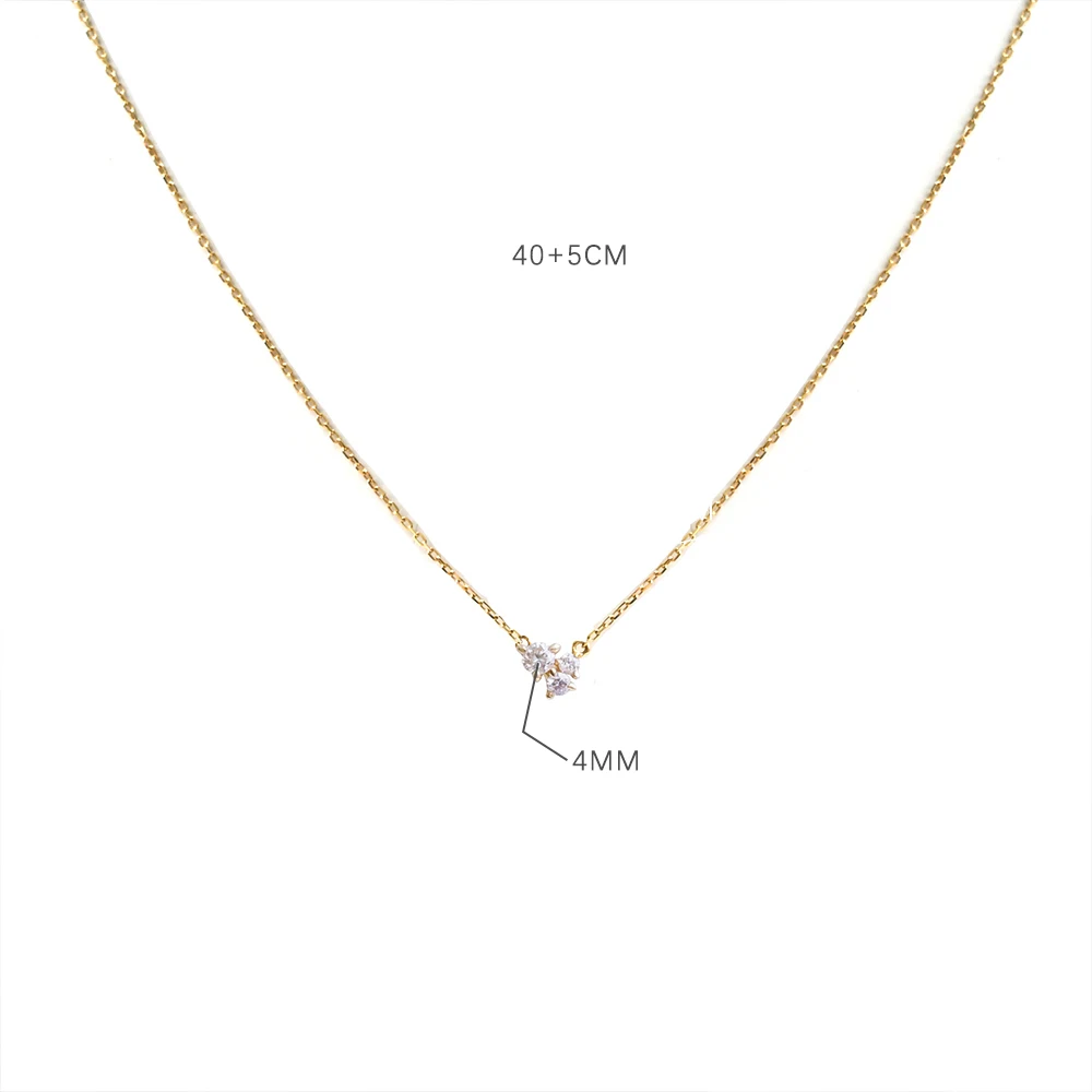 CANNER Delicate Simple S925 Silver Gold-Plated Zircon Collarbone Chain High-End Light Luxury Niche Necklace For Girlfriend Gift