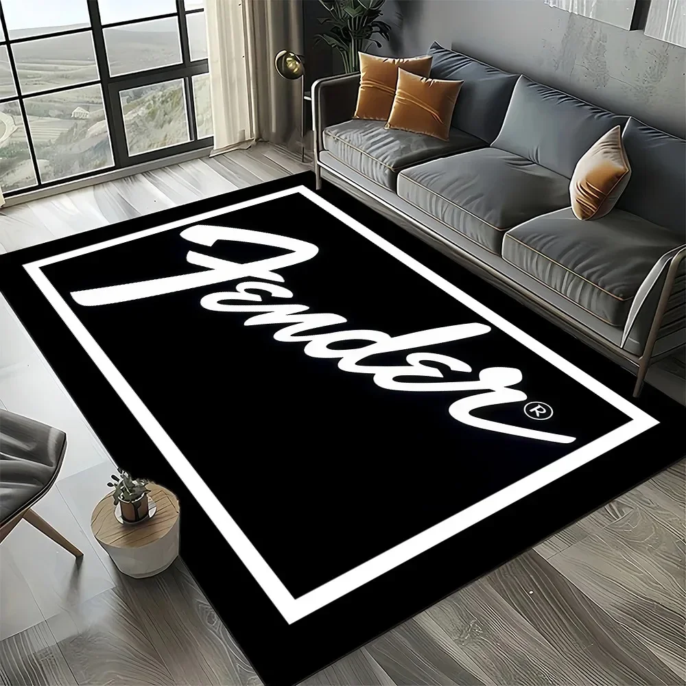 

New 3D Fender Retro Guitar Instruments Music Carpet Non-Slip Rug for Living Room Bedroom Home Sofa Decoration,Non-slip Floor Mat