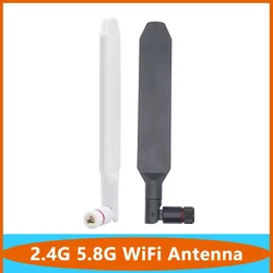 Antenne de routeur de bande de touristes, amélioration du signal, 2.4G, 5G, 5.8G, Omni WiFi, 12DBI, fouet de canard en caoutchouc pliant, antenne avec SMA