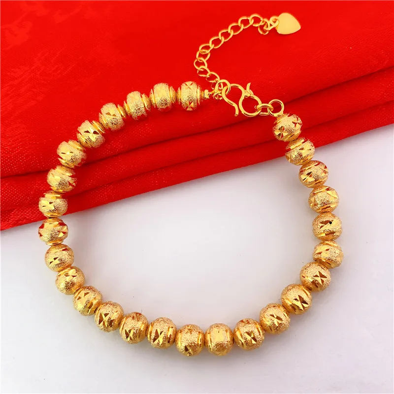 Gold Plated Sand Beads Bracelet Women Jewelry Never Fade Imitation Gold Beating Coins Accessories Fashion Vietnam Hand In Hand