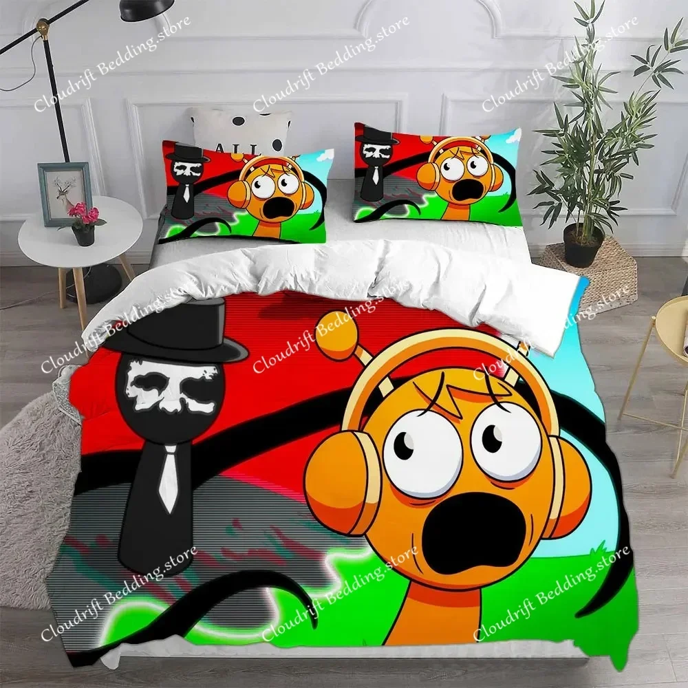 New 3d Print Game Sprunki Bedding Sets Bed Cover Comforter Duvet Cover Pillow Case Kids Adult Bedroom Decoration592