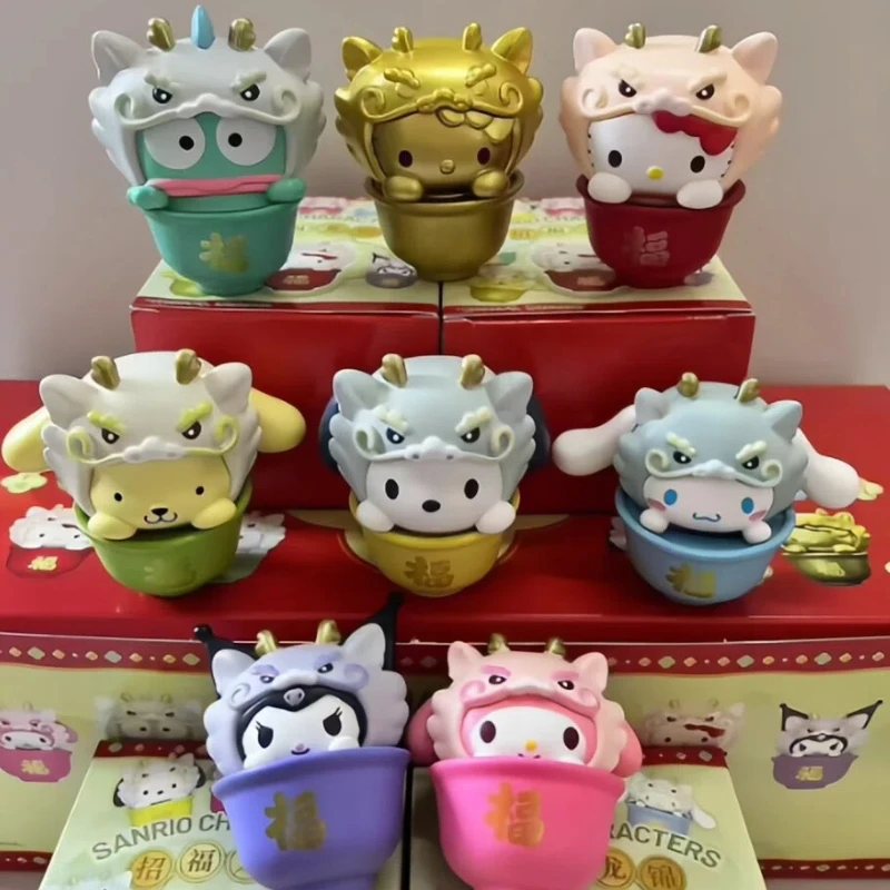 

New Product In Stock Meiletipa Cha Dog Kt Cat Zhaofu Dragon Brocade Series Blind Box Doll Handmade Desktop Ornament Festival Gif