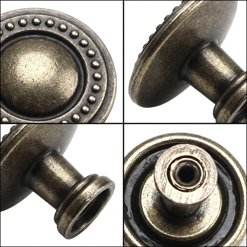 12Pcs Antique Brass Cabinet Knobs Retro Drawer Pulls Kitchen Cupboard Bathroom Dresser Cabinet Hardware Handles Zinc Alloy