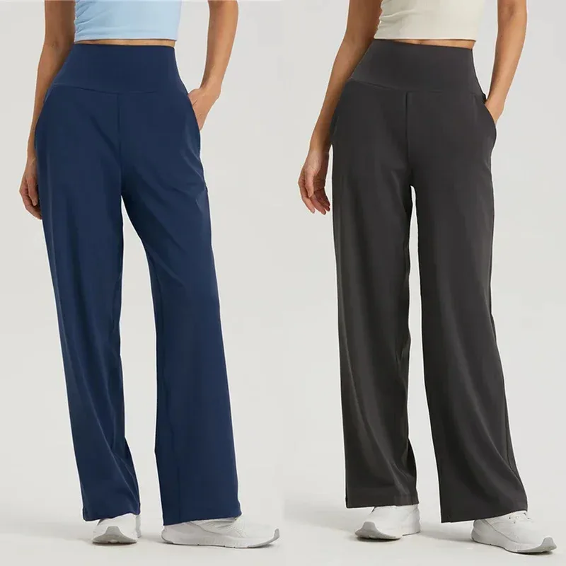 

AA wat WISRUNING Wide Leg Yoga Pants Push Up Sports Tights Women Leggings for Fitness High Waist Workout Clothes Gy2025 New