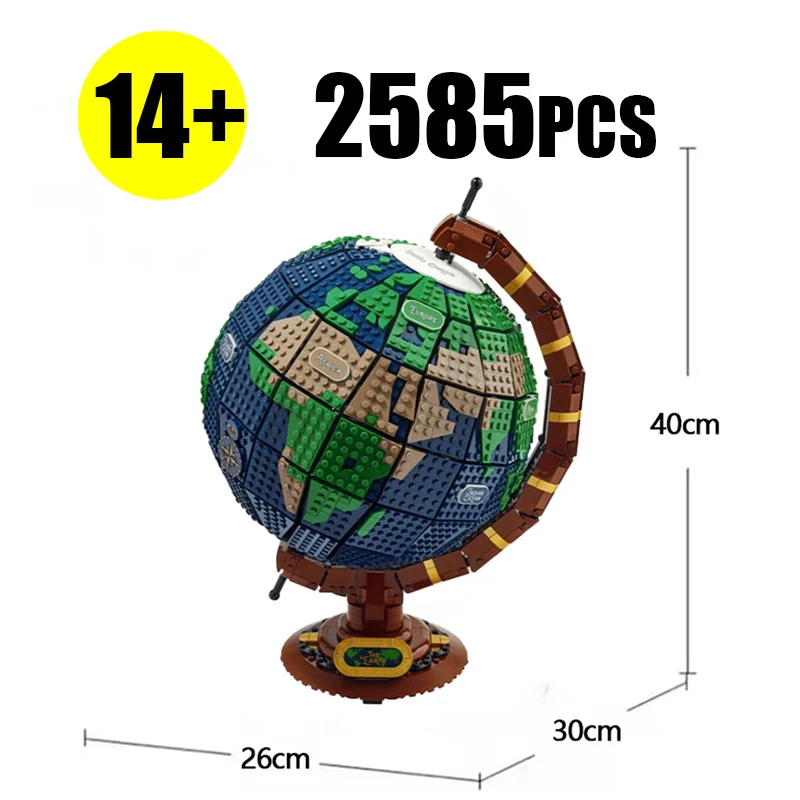 

2585PCS Creative Series Globe Building Blocks - DIY World Map Bricks Model Geography Educational Assembly Toy Boy Birthday Gift