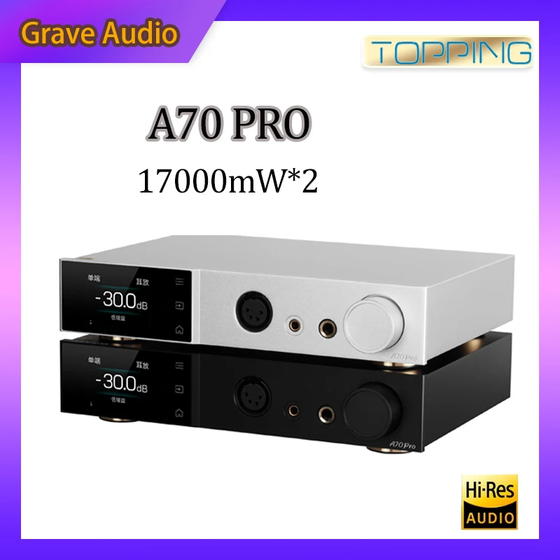 

TOPPING A70 Pro Headphone Amplifier A70PRO Pre Amp Fully Balanced 17000mW*2 Relay Volume Control