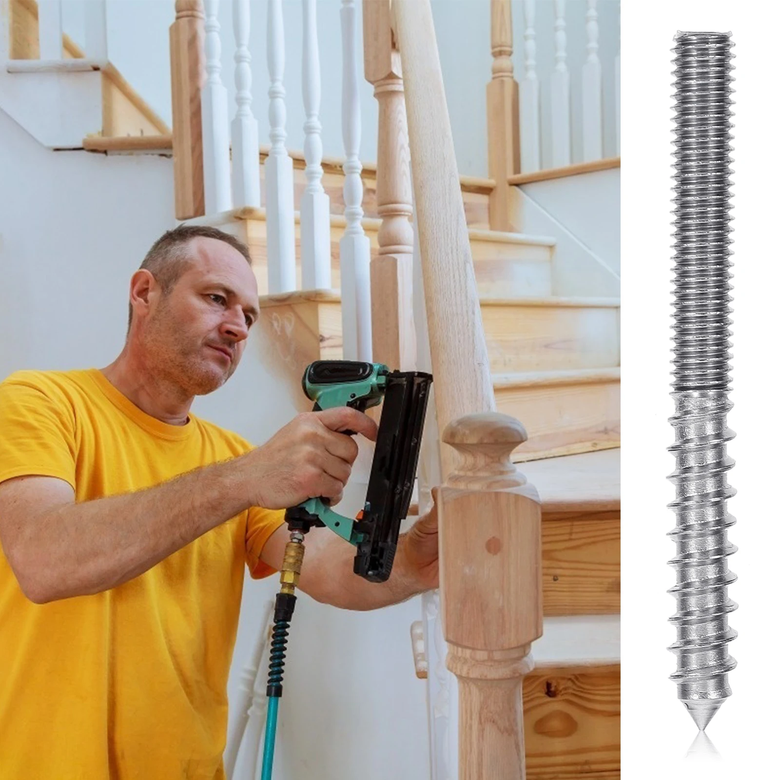 

6pcs Double Headed Bolts M6*60 Hanger Bolts Self Tapping Screws Hexagonal Socket Screw For Furniture Home Supplies Hardware