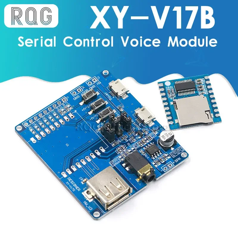 Mini Modulo Lettore MP3 + Voice Controller Shield Audio Scheda Vocale di Sostegno Per Carta di DEVIAZIONE STANDARD Della Carta di TF Per XY-V17B