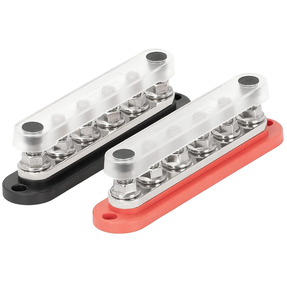 DaierTek 300A Negatieve Bus Bar 12V Distributieblok 6x3/8" M10 Terminal Studs 48V DC Positieve Grond Busbar voor Automotive