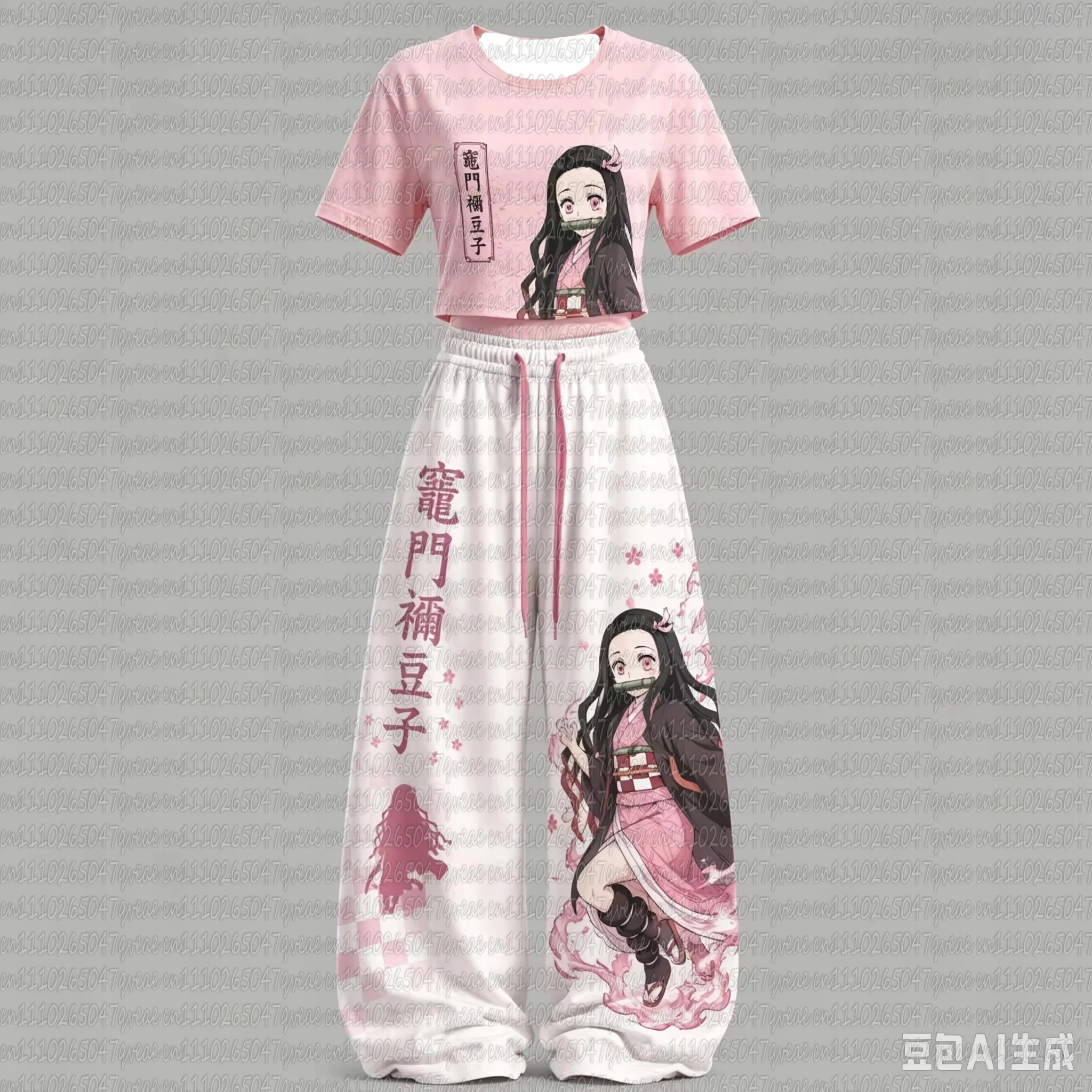 2026 Ghost Slayer Blade Printed Short Sleeve Pants Set Y2K Street Style Casual Sportswear Set Family Matching Clothing