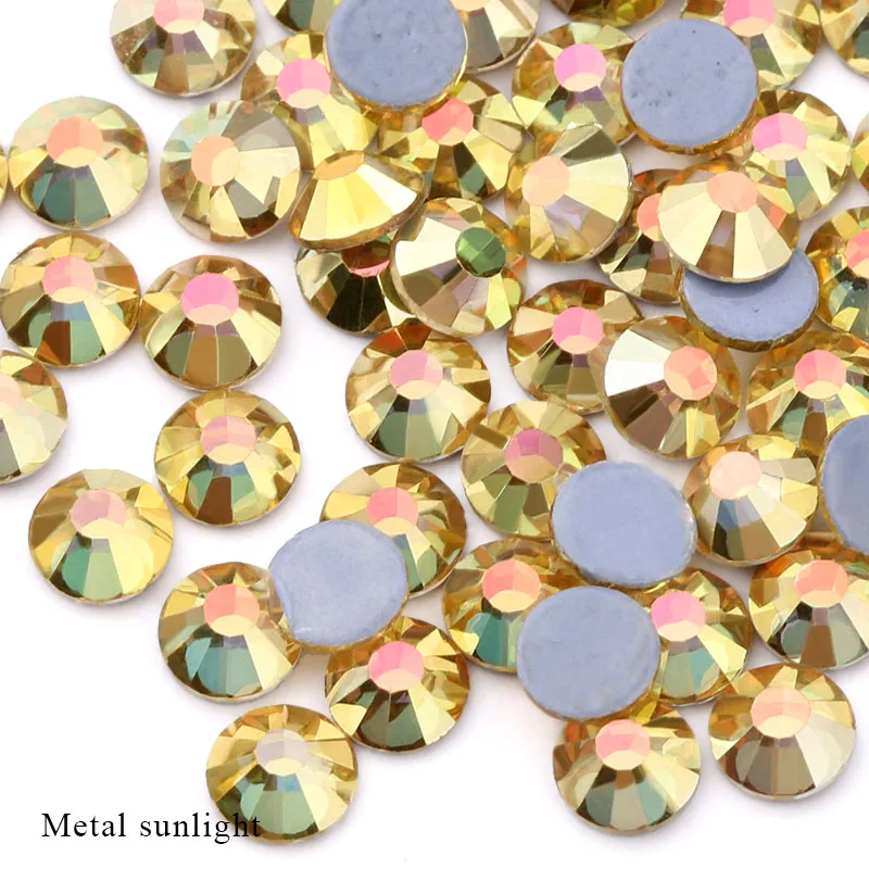 SS6-SS30 Multi-color Crystal AB Hot Fix Strass Kristal Super Glitter Strass Strass Strass Steentjes voor Nagelkunst Textiel Kleding