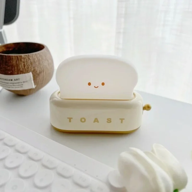 Rechargeable Toaster LED Lamp,Charming & Colorful Night Light  ,Ideal for Bedroom Decor and Unique Gift for Special Occasions