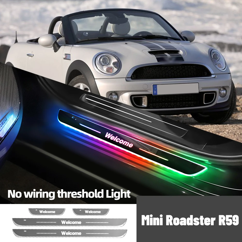 

For Mini Roadster R59 2012-2015 2013 2014 Car Door Sill Light Customized Logo LED Welcome Threshold Pedal Lamp Accessories