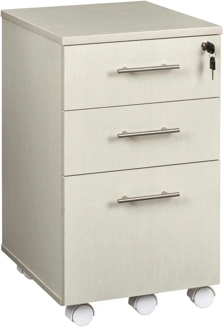 Mayline MNBBFTSS Medina 3-Drawer Lockable Mobile File Cabinet, 26.75