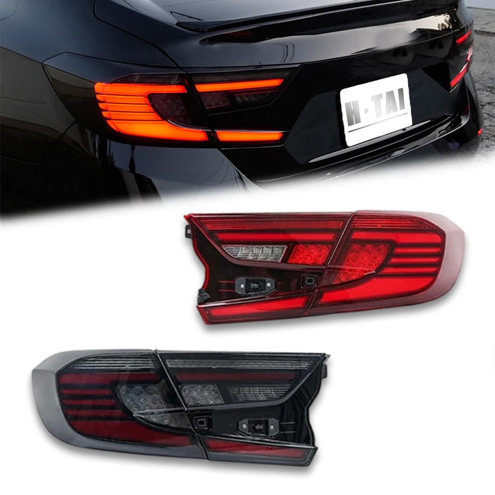 

Пара задних фонарей в сборе для Honda Accord 10th 2018-2022, светодиодные задние фонари RGB, задний фонарь, стоп-сигнал, фары дальнего света, задние противотуманные фары