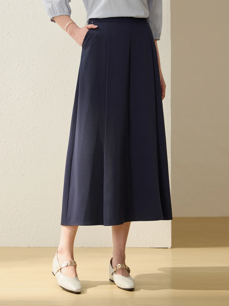 

Slimming Sensation Midi Skirt Ele Drape Commute Simple Sle plus Size Women's Spring Faion New Arrival A-Line Skirt