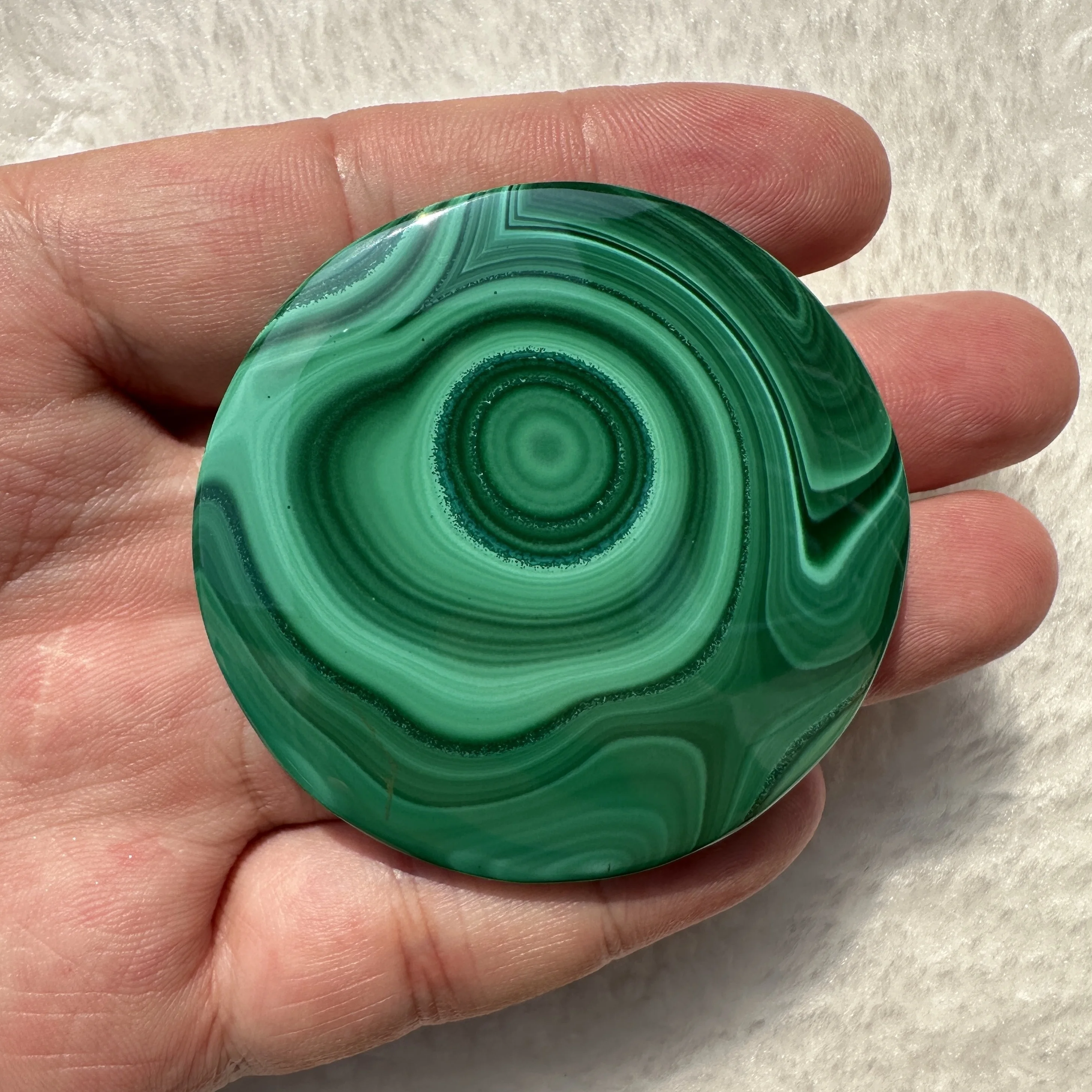 1pc Natural Malachite Polished Round Disk | 5-5.5cm/1.97-2.17in, Decorative Display, Jewelry Patterns, Jewelry Pattern