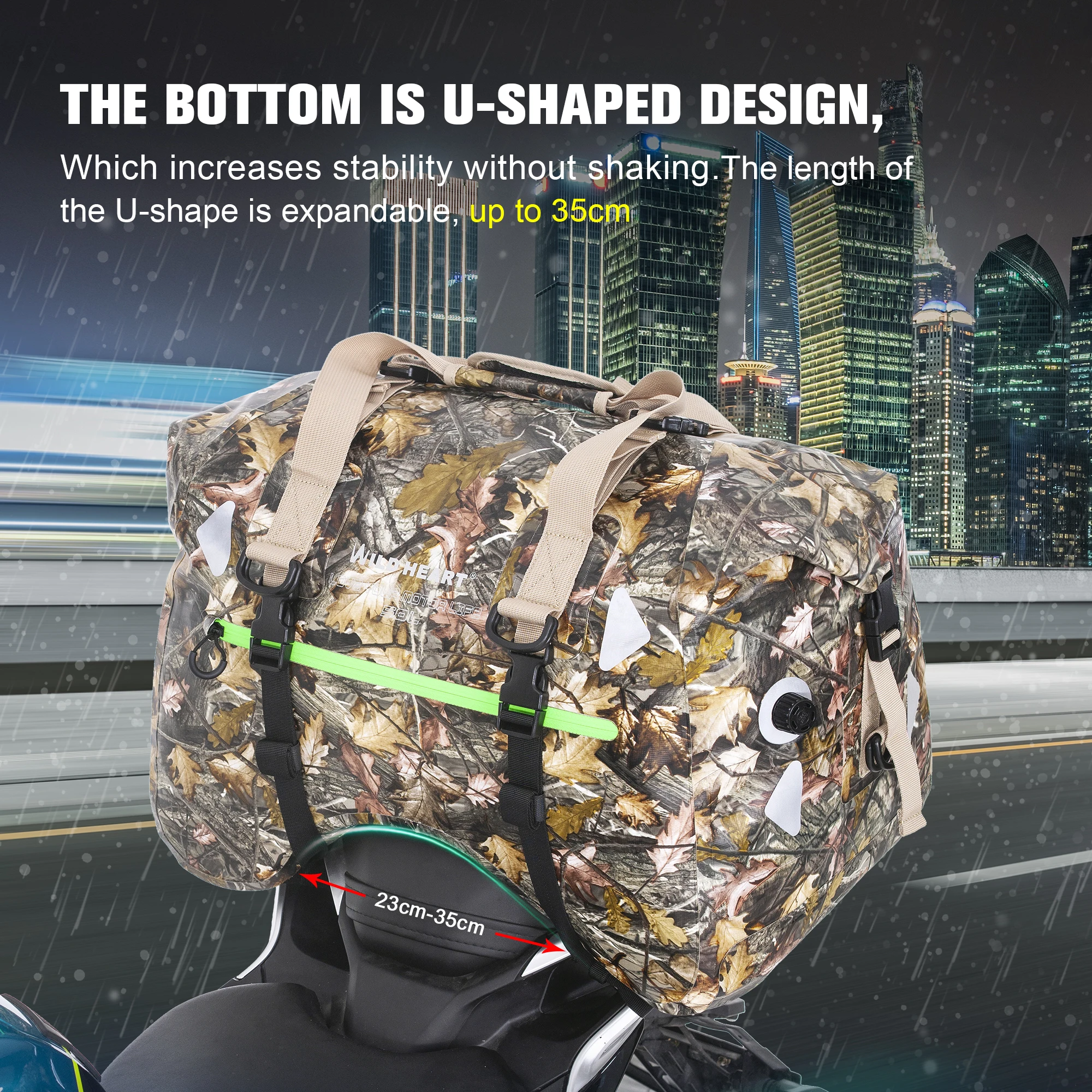 

50-литровая U-образная водонепроницаемая сумка на заднее сиденье мотоцикла, дорожная сумка для мотоцикла, багажная сумка для путешествий и туризма.